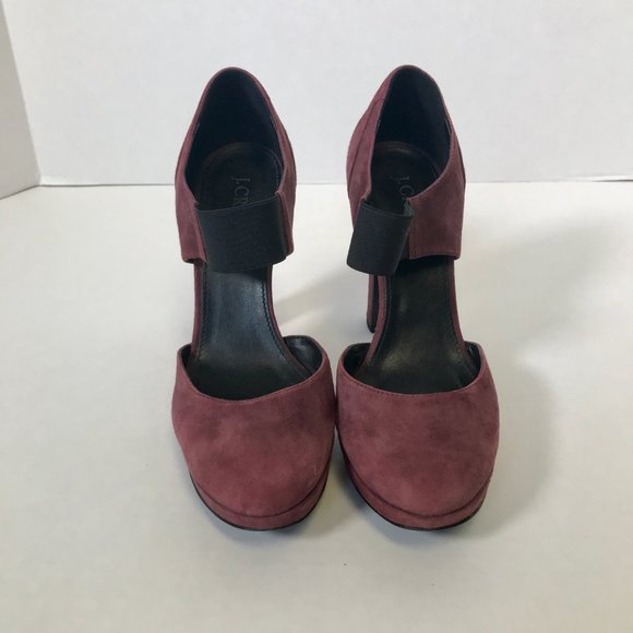 J. Crew 7 Italian Suede Platform Mary Janes Heels - Picture 2 of 8